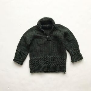 Hand knit green button front sweater EUC fits like 6-12 months